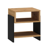 NACHTKONSOLE Tris Eiche Artisan / schwarz 42 / 35 / 46cm - Schwarz/Braun, Holz/Holzwerkstoff (42/46/35cm) - Feldmann-Wohnen