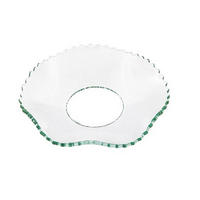 GLAS-KERZENMANSCHETTE (Bobeches) "Gezackt, gewellt" für Kerzen bis Ø 25 mm - Transparent, Paraffin (7/0.2/7cm) - Holfeuer Crystal Design
