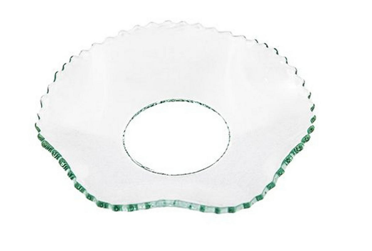 GLAS-KERZENMANSCHETTE (Bobeches) "Gezackt, gewellt" für Kerzen bis Ø 25 mm - Transparent, Paraffin (7/0.2/7cm) - Holfeuer Crystal Design