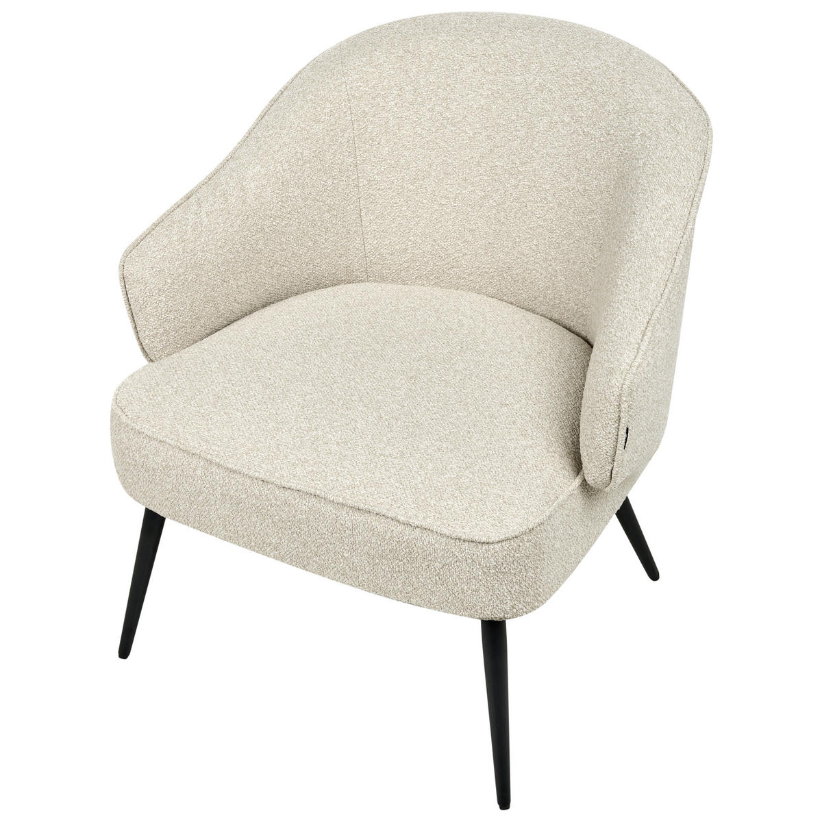 SESSEL Hellbeige Kayla - Beige/Schwarz, Textil (70/77/76cm) - Beliani