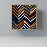 SIDEBOARD VIBRANT PATCHWORK, Eichefarben, 57,5x42x57,5 cm, Ohne Füße - Eichefarben/Multicolor, Holzwerkstoff (57.5/57.5/42cm) - SpaceRebels