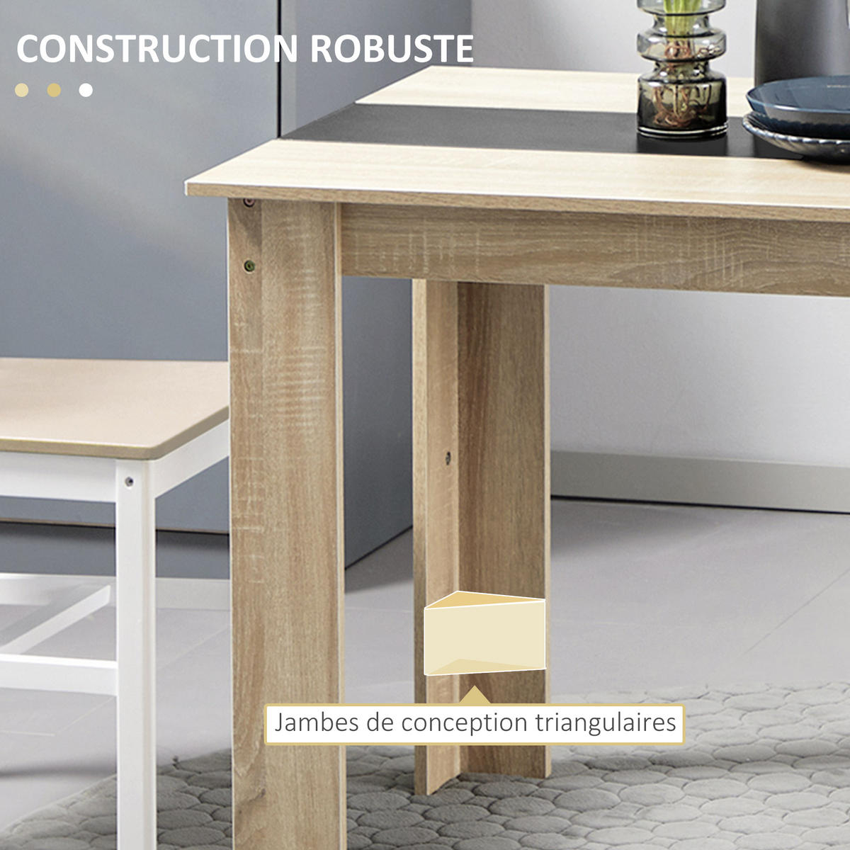 ESSTISCH Eichefarben Schwarz Holzoptik 120/69/75 cm - Naturfarben, Holz (69/120/75cm) - PANGIVO