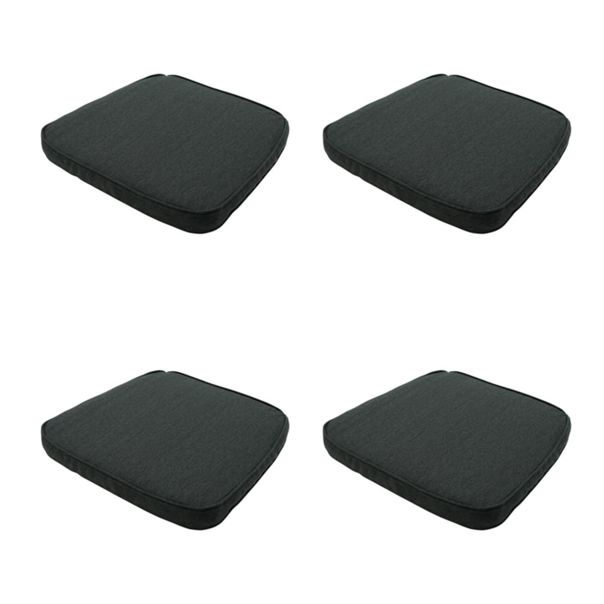 SITZKISSEN Canvas 48/48 cm 4er-Set - Grau, Textil (48/7/48cm) - Madison