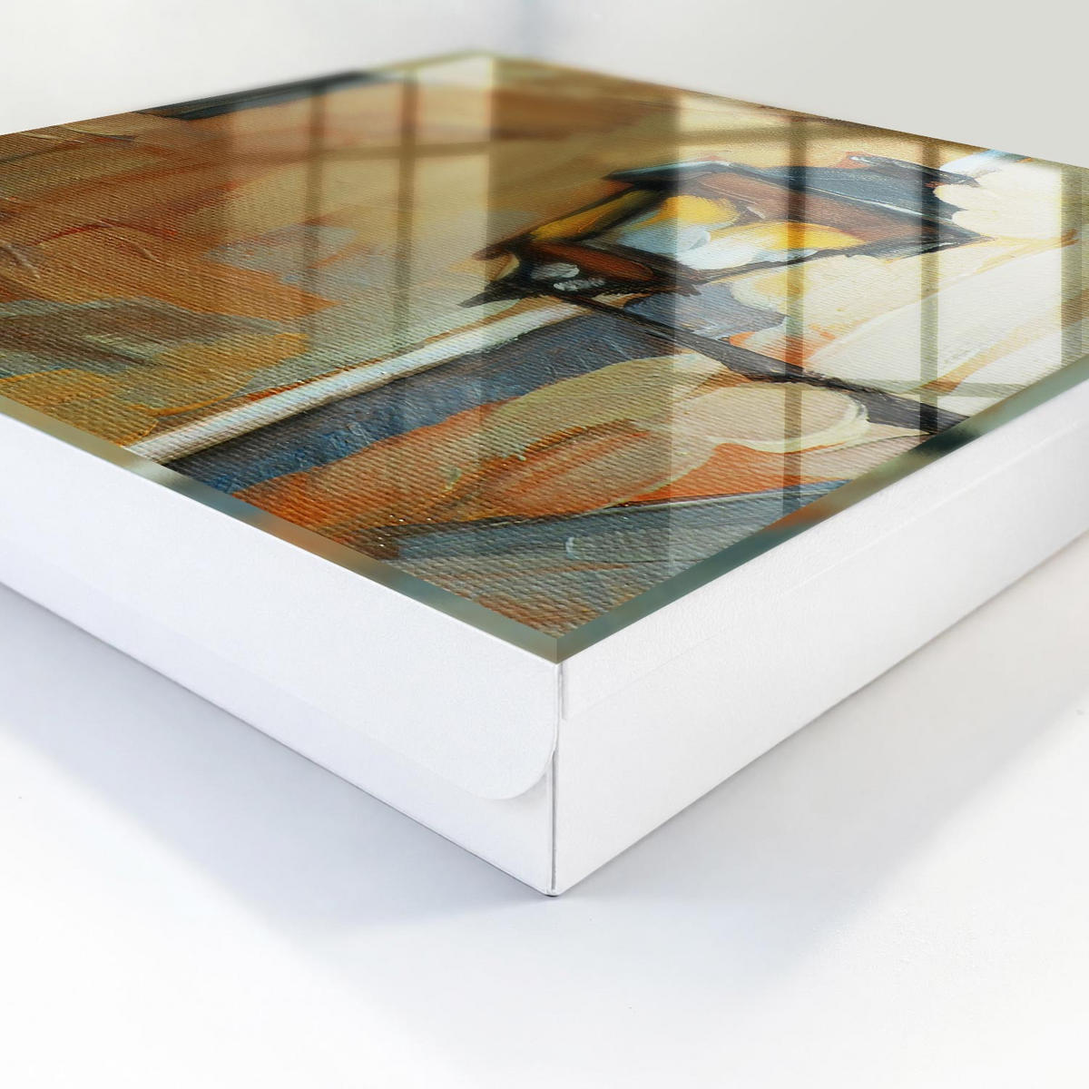 SCHLÜSSELBOX Weiß 30x30 cm – Türöffnung nach rechts - Retro-Lampe - Beige, Metall (30/30/5cm) - TULUP