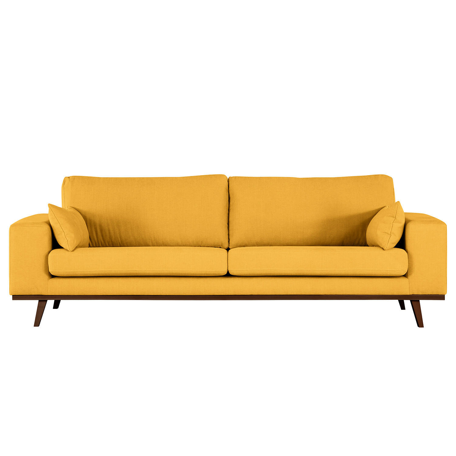 3-SITZER SOFA - Gelb/Buchefarben, Buchenholz/Textil (237/81/88cm) - home24