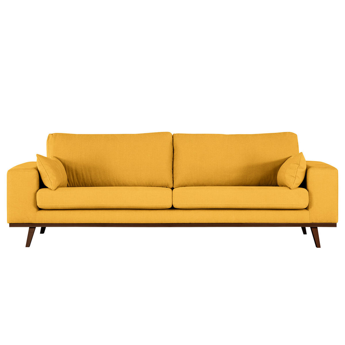 3-SITZER SOFA - Gelb/Buchefarben, Buchenholz/Textil (237/81/88cm) - home24