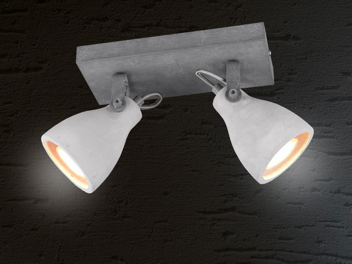 LED-DECKENSTRAHLER Breite 23cm, Beton - Grau, Naturmaterialien/Metall (10/23/18cm) - meineWunschleuchte