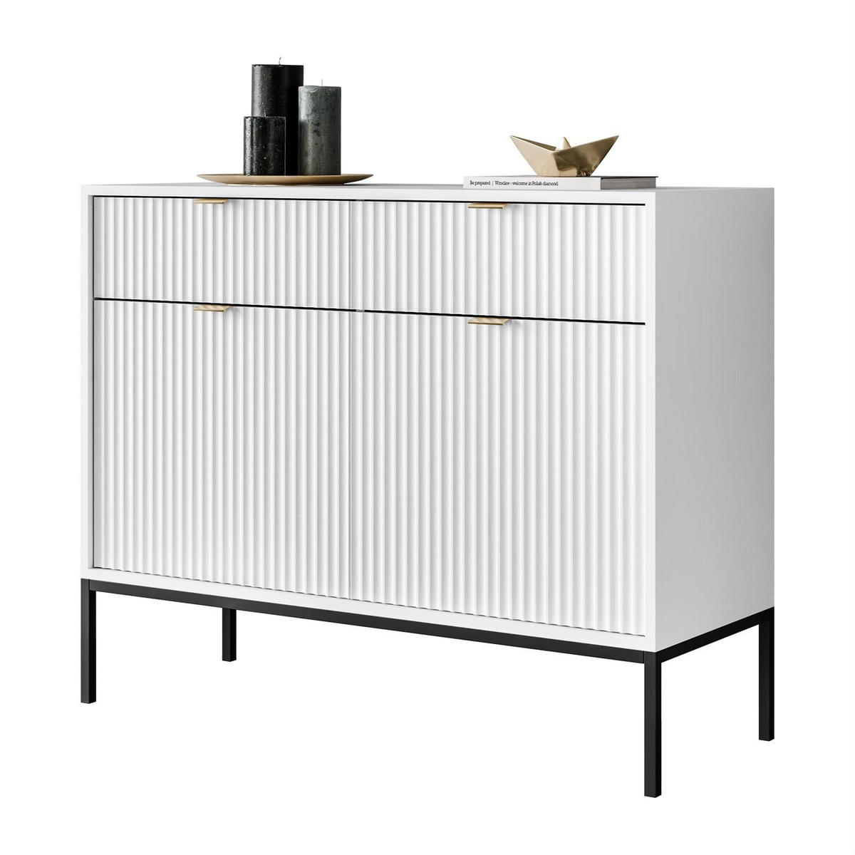 KOMMODE CORTADO KSZ104 MIT SCHUBLADEN WEISS - Weiß, Holzwerkstoff (104/83/39cm) - Lookway