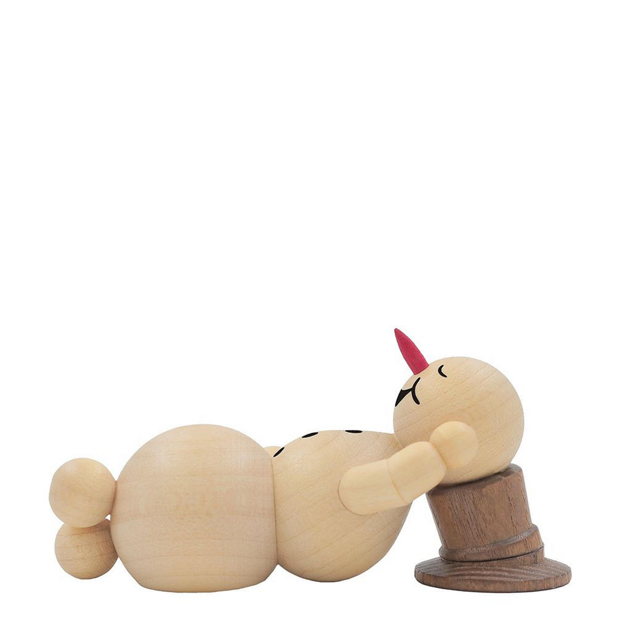 HOLZFIGUR Schneemann schlafend 4 cm - Multicolor, Holz (10/4/0.1cm)