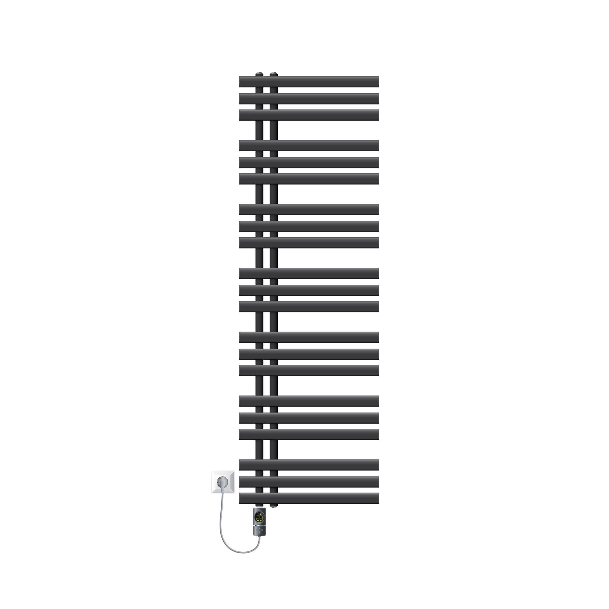 BADHEIZKÖRPER elektrisch Iron EM 500x1600 mm Anthrazit mit Heizstab 900W Digital - Anthrazit, Metall (50/160/3cm) - LuxeBath