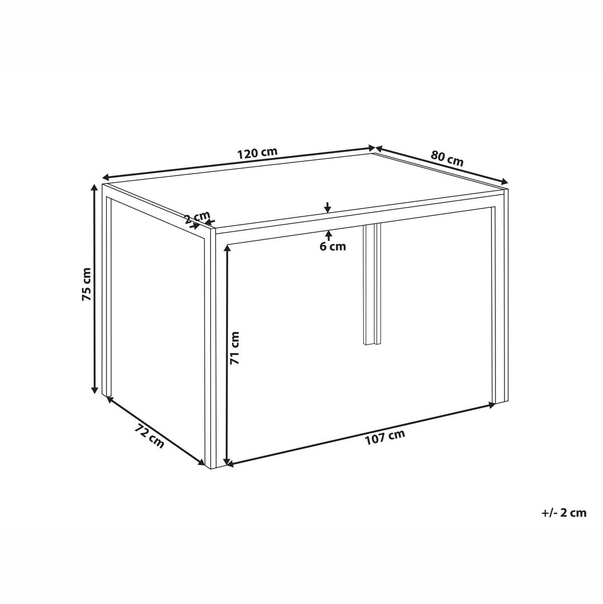 JÍDELNÍ STŮL Hnědý/Černý 120/80 cm Mann - světle hnědá, kompozitní dřevo (120/80/75cm) - Beliani