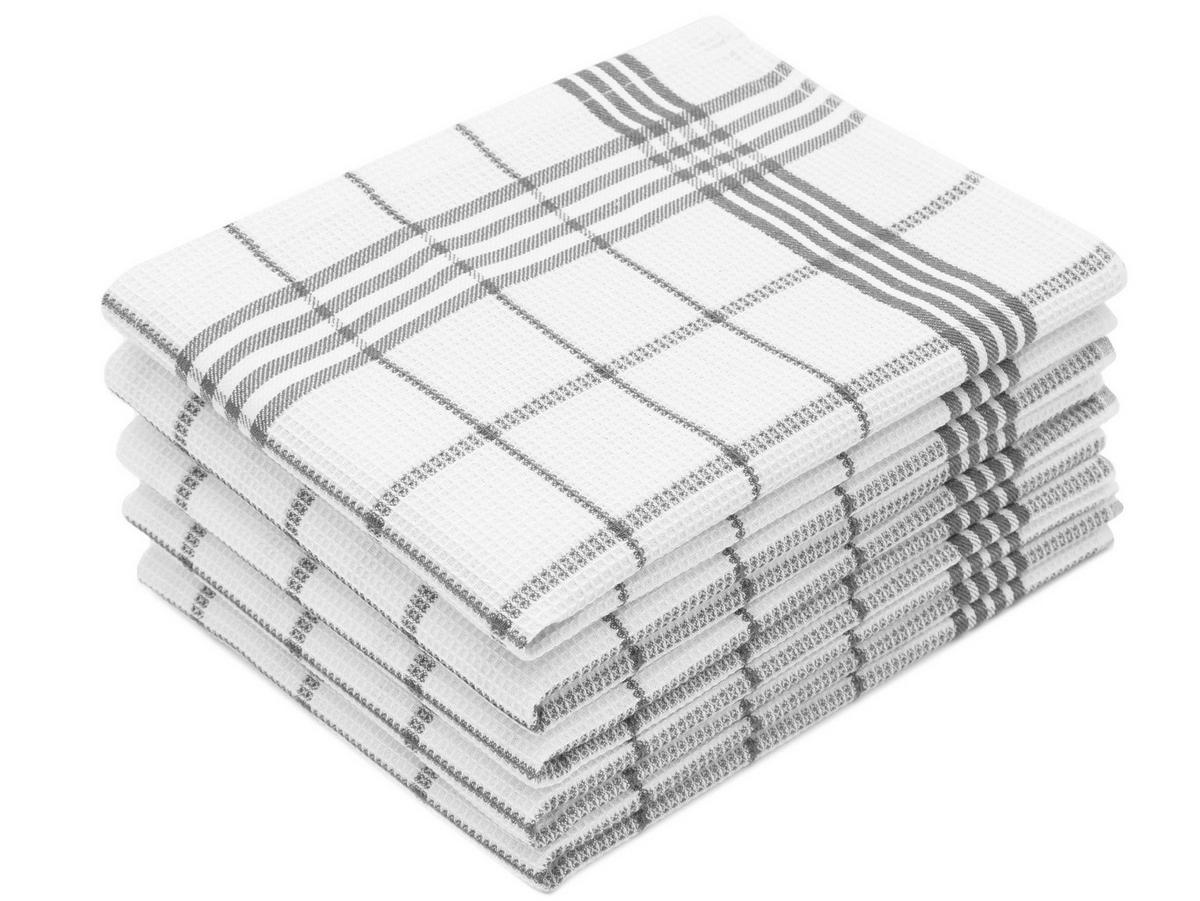 GESCHIRRTÜCHER, 5er-Set, 50x70 cm, 100% Baumwolle, Grau - Grau, Textil (50/70cm) - Zollner