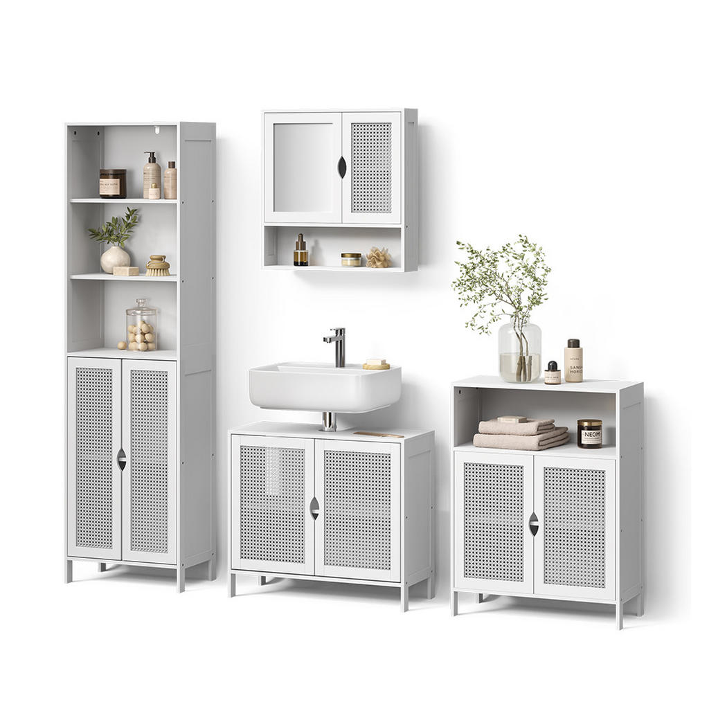 Livinity® KOUPELNOVÝ NÁBYTEK Mincio, Bílá, 4dílná