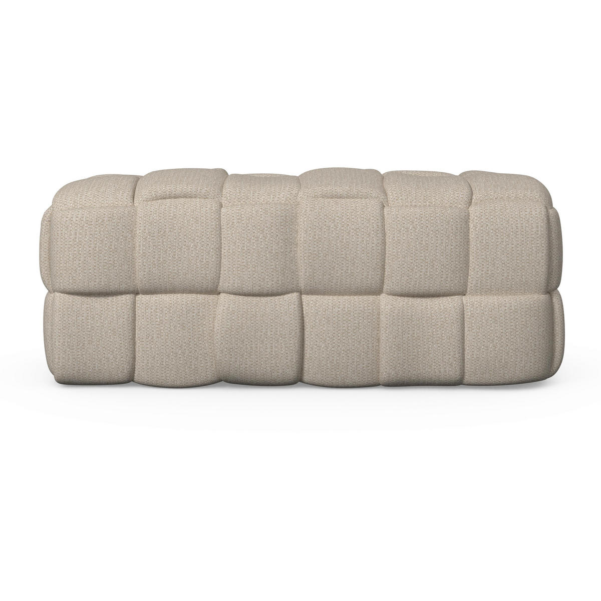 HOCKERBANK Ella Beige Bouclé Gepolstert - Creme, Holz (110/45/45cm) - Bessagi Home