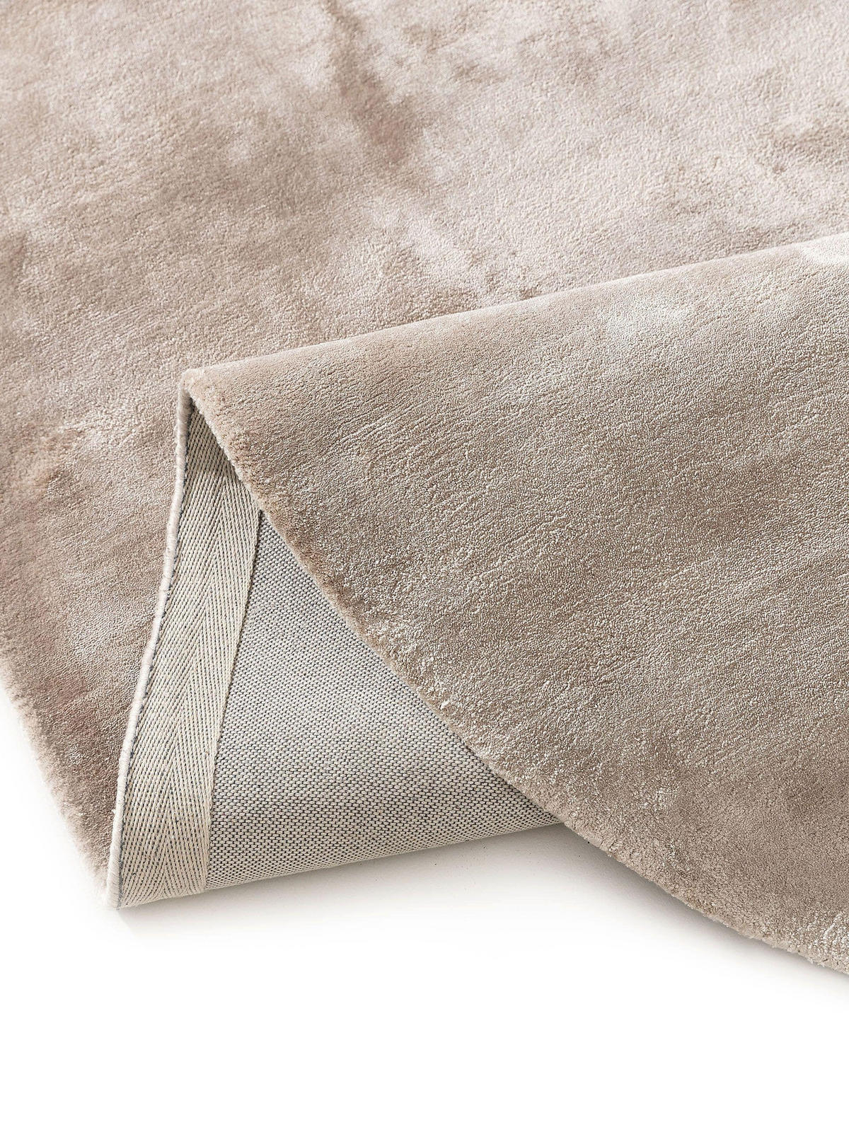 VISKOSETEPPICH OVAL Nela Taupe 150x230 cm - Taupe, Textil (150/230cm) - benuta Pure
