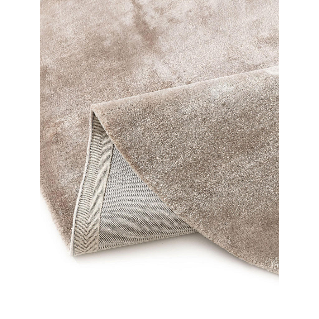 Thumbnail - benuta Pure Viskoseteppich, Taupe, Textil, Abstrakt, Oval, 150x230 cm, Gots, für Fußbodenheizung geeignet, Teppiche & Bö...