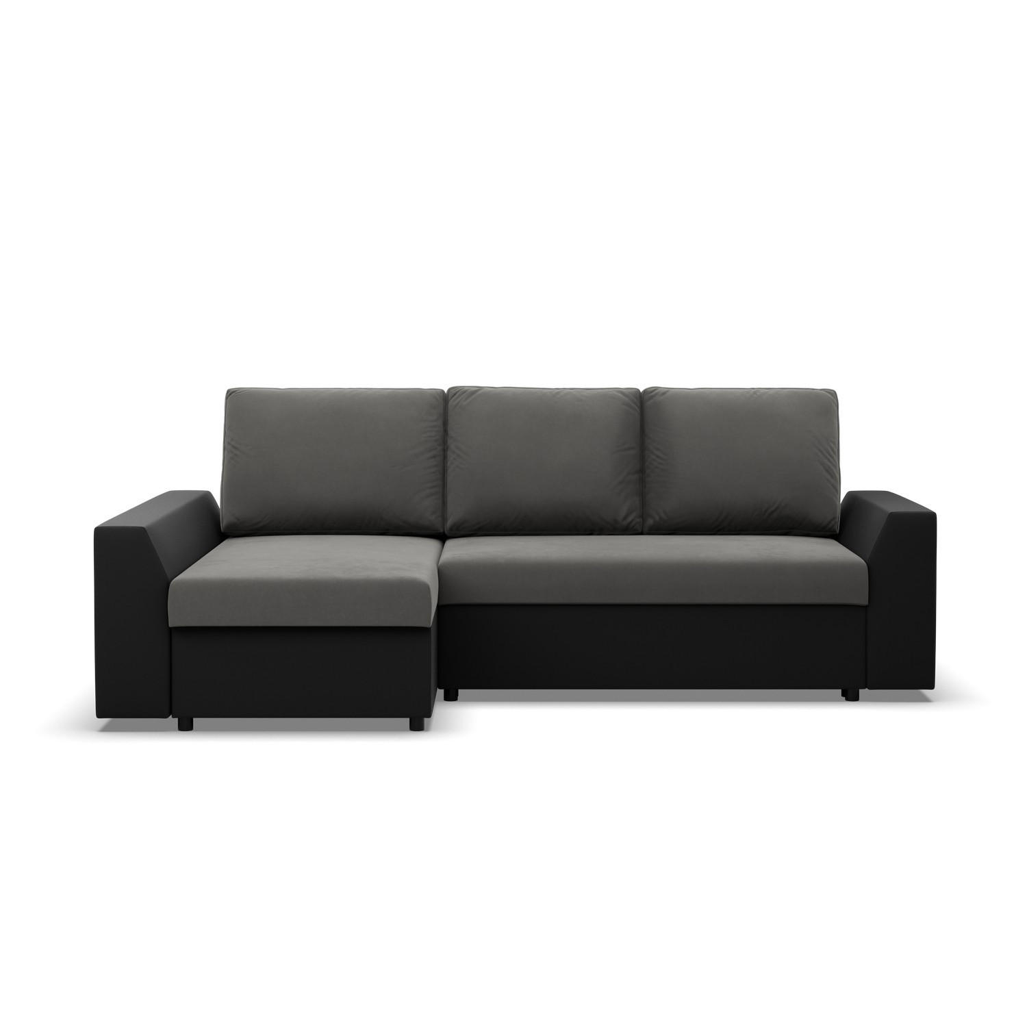 ECKSOFA MIT SCHLAFFUNKTION LUGO BONELL Grau/Schwarz - Schwarz/Grau, Textil (140/243cm) - Mebligo
