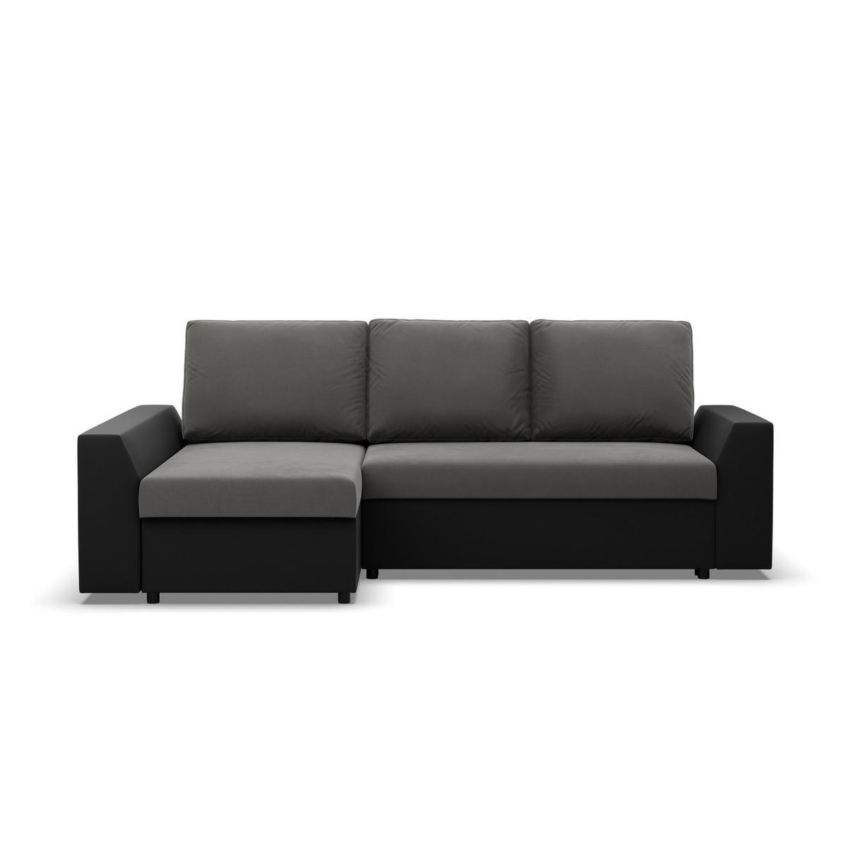 ECKSOFA MIT SCHLAFFUNKTION LUGO BONELL Grau/Schwarz - Schwarz/Grau, Textil (140/243cm) - Mebligo