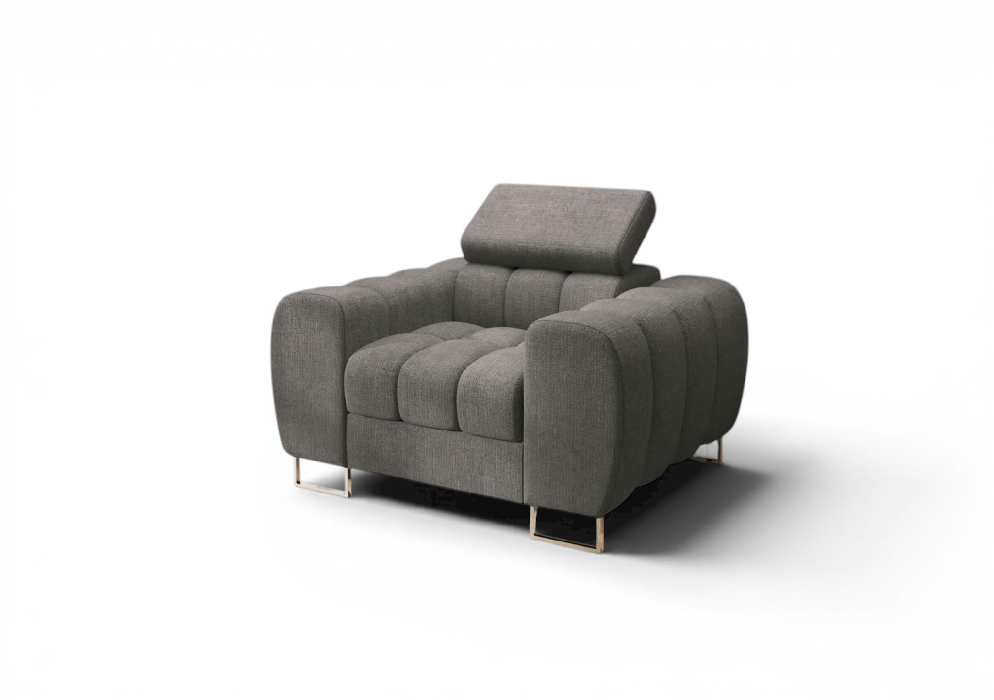 SESSEL Bastien In Stoff Moly - Grau, Holzwerkstoff/Textil (115/95/97cm) - Fun Möbel