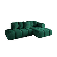 ECKSOFA Ottomane Rechts CLOUD-L-v1 289x180x40 Dunkelgrün Velours - Dunkelgrün, Holzwerkstoff/Kunststoff (289/180cm) - ALTDECOR