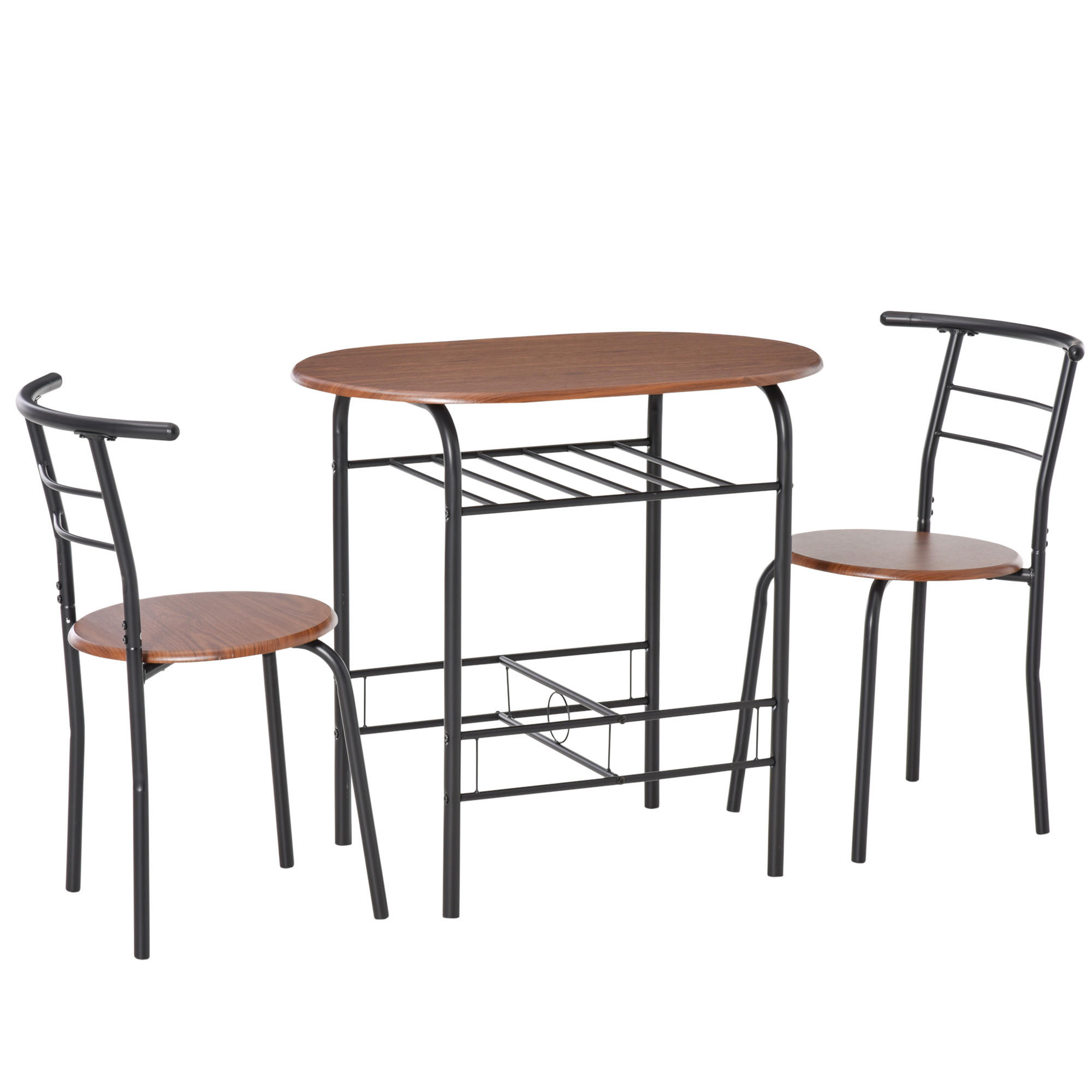ESSGRUPPE, platzsparend 3-teilig, braun-schwarz - Braun, Holzwerkstoff (50/76/80cm) - Vallsero