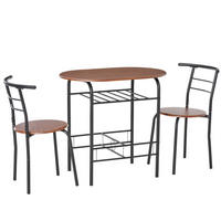 ESSGRUPPE, platzsparend 3-teilig, braun-schwarz - Braun, Holzwerkstoff (50/76/80cm) - Vallsero
