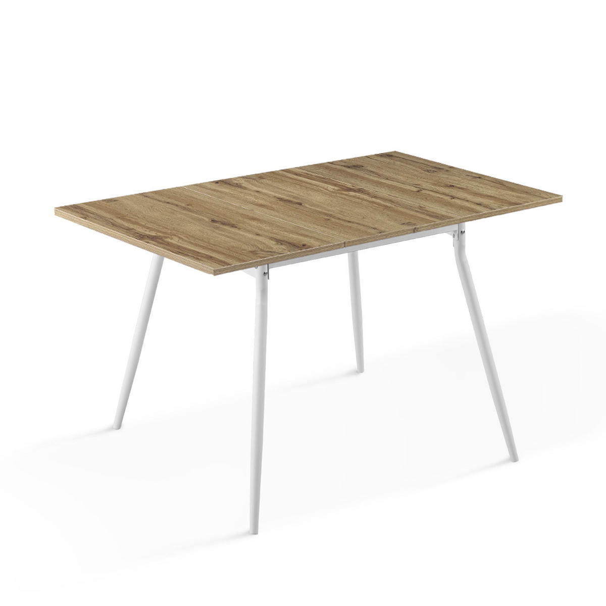 ESSTISCH JONTE 80-120/80/76 cm - Weiß/Eiche Artisan, Holzwerkstoff/Metall (80/80/76cm) - B&D Home