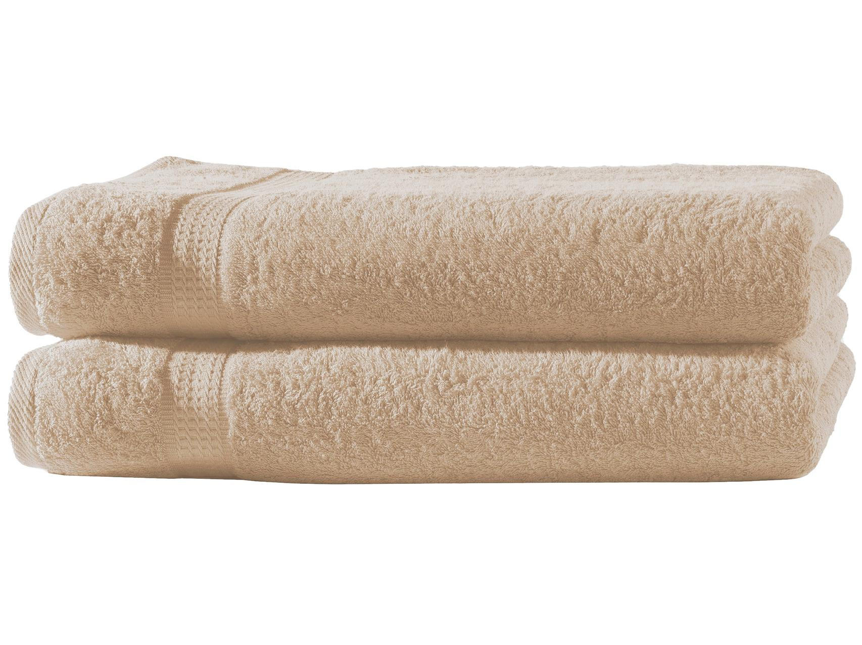 DUSCHTUCH 70x140 cm Frottier Handtücher im 2er Set aus 100% Baumwolle, Beige 500g/m2 - Beige, Textil (70/140cm) - Carpe Sonno