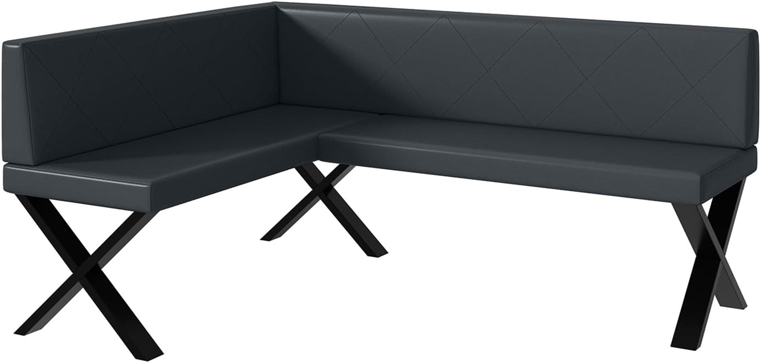 ECKBANK ERIC_X - Dunkelgrau, Leder (128/168cm) - Meblini