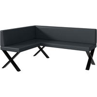 ECKBANK ERIC_X - Dunkelgrau, Leder (128/168cm) - Meblini