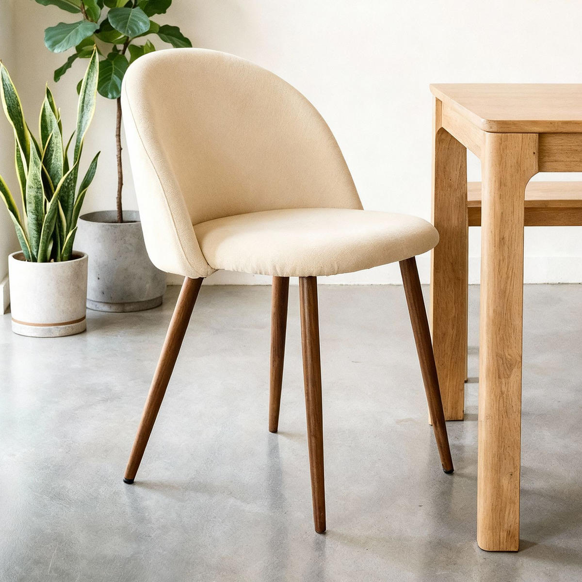 ESSZIMMERSTUHL NAVIA 2er-Set cremeweiß - Creme, Textil (49/76/52cm) - IDIMEX