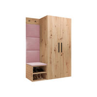 GARDEROBEN-SET Medi IV - Hellrosa/Schwarz, Holzwerkstoff/Kunststoff (80/191/50cm) - MIRJAN24