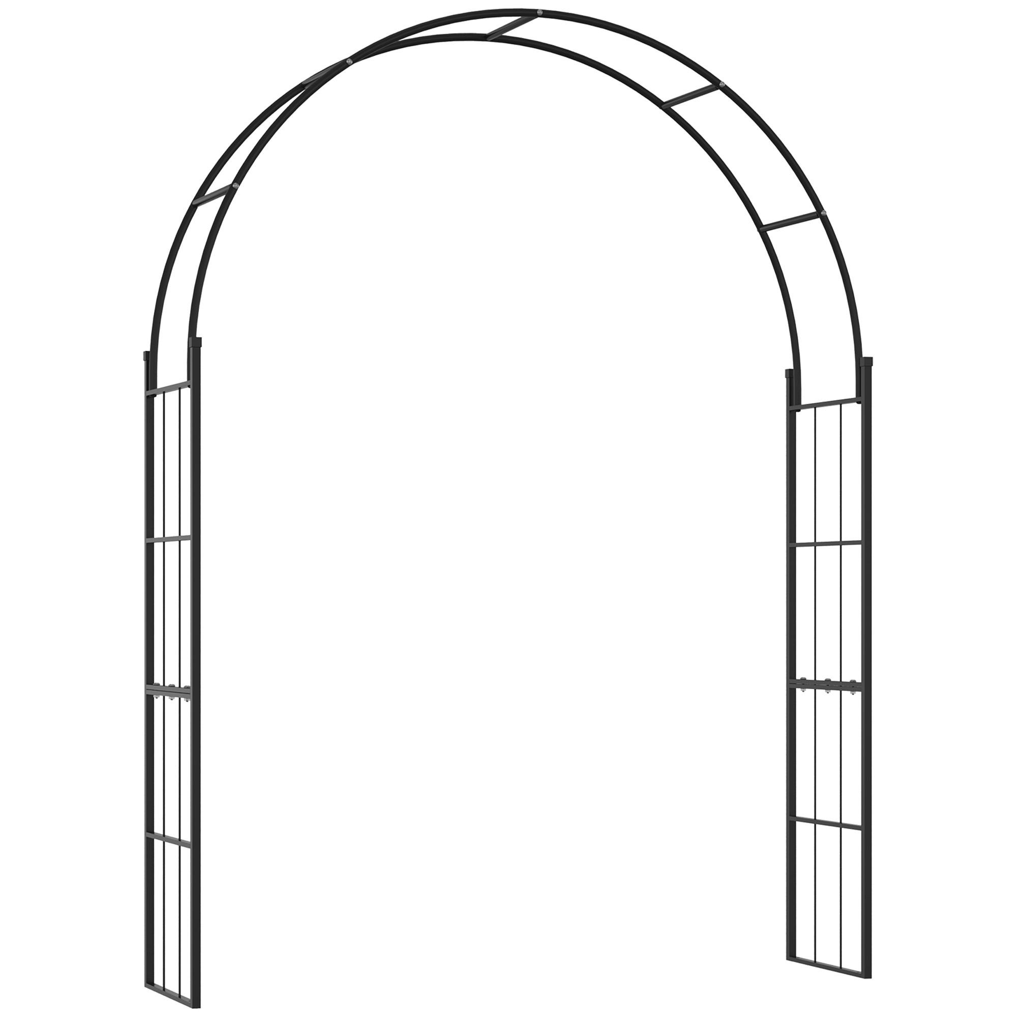 GARTENBOGEN,SCHWARZES Metall 157x40x223cm - Schwarz, Metall (47/13/85cm) - Vallsero