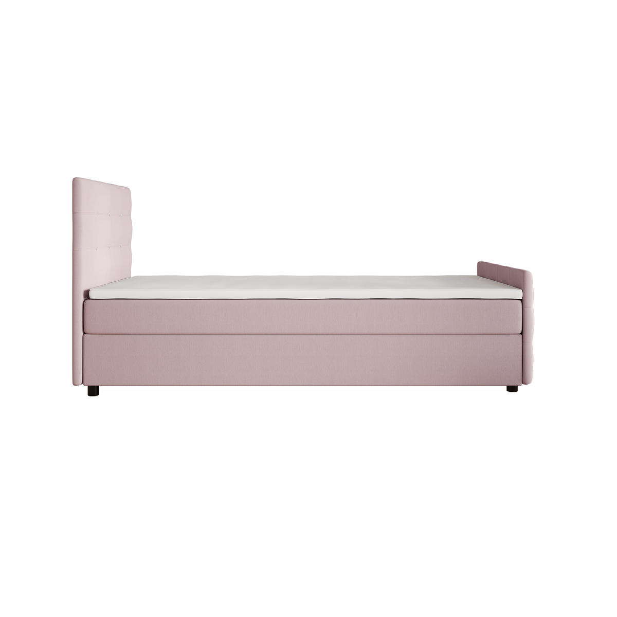 BOXBETT KLEO mini 100x200, mit Matratze H3 und Topper, Cosmic 14 - Pink, Holz/Kunststoff (100/200cm) - Bedante