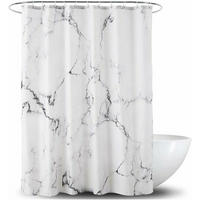 DUSCHVORHANG Polyester 180 x 200 cm Marmor Muster wasserdicht waschbar mit Saum - Multicolor, Textil (200/200cm) - MCBOSON