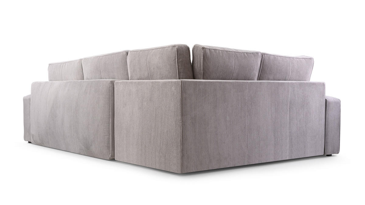 ECKSOFA L Form Treville Grau 296/196/94 cm – Links, mit Bettkasten und Schlaffunktion - Schwarz/Grau, Kunststoff/Textil (196/296cm) - AX Living