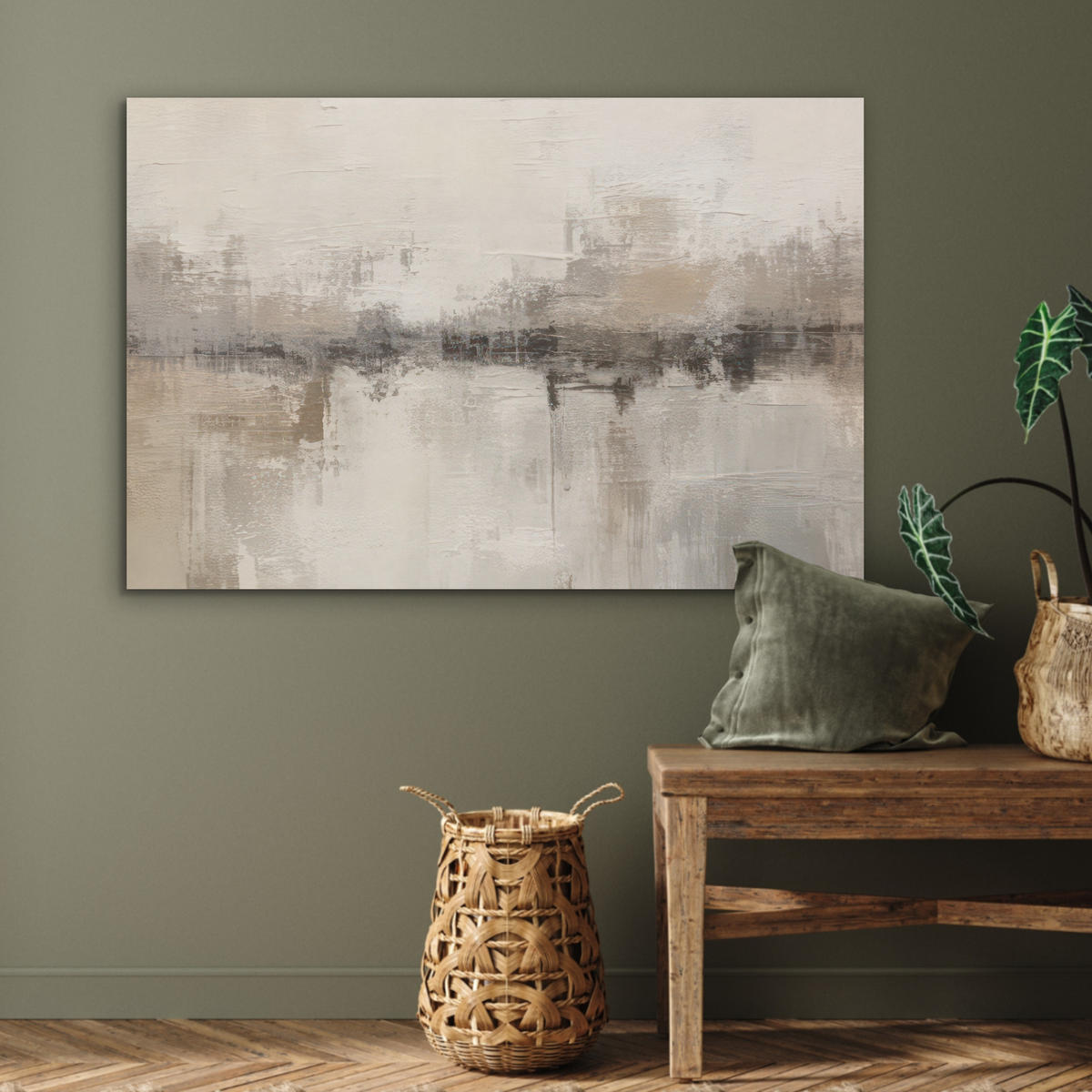 AKUSTIKBILD Moderne Kunst - Abstrakt - Beige Akustikpaneele 90x60 cm - Beige, Kunststoff (90/60/0.9cm) - MuchoWow