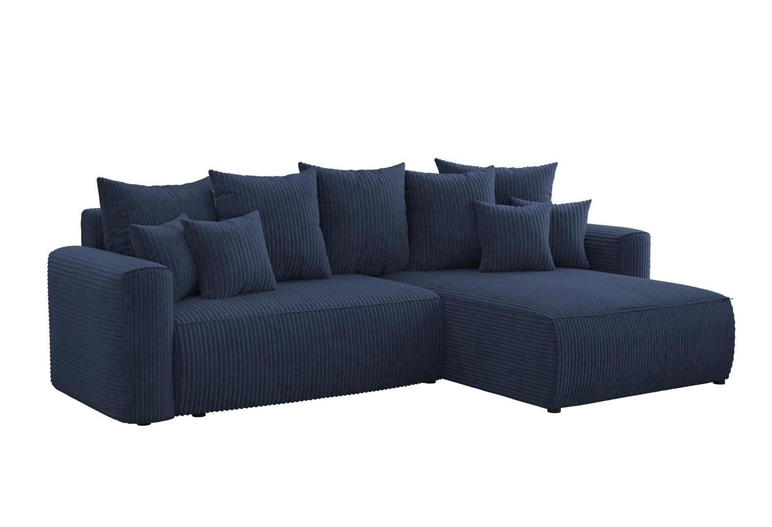 ECKSOFA BALI L - Blau/Schwarz, Holzwerkstoff (260/160cm) - Meblini