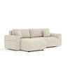 ECKSOFA MIT SCHLAFFUNKTION Bodega Beige Plüschstoff - Beige/Schwarz, Holz/Holzwerkstoff (235/138cm) - Maison de Reve