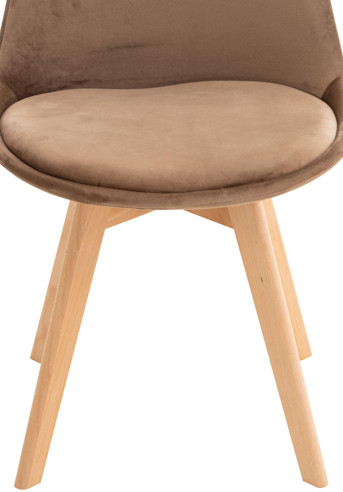 STUHL Samt braun - Eukalyptusholzfarben/Braun, Holz/Textil (49/83/50cm) - CLP