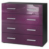 KOMMODE Pavos Brombeer Hochglanz - Brombeere, Holzwerkstoff (76/72/35cm) - Vladon