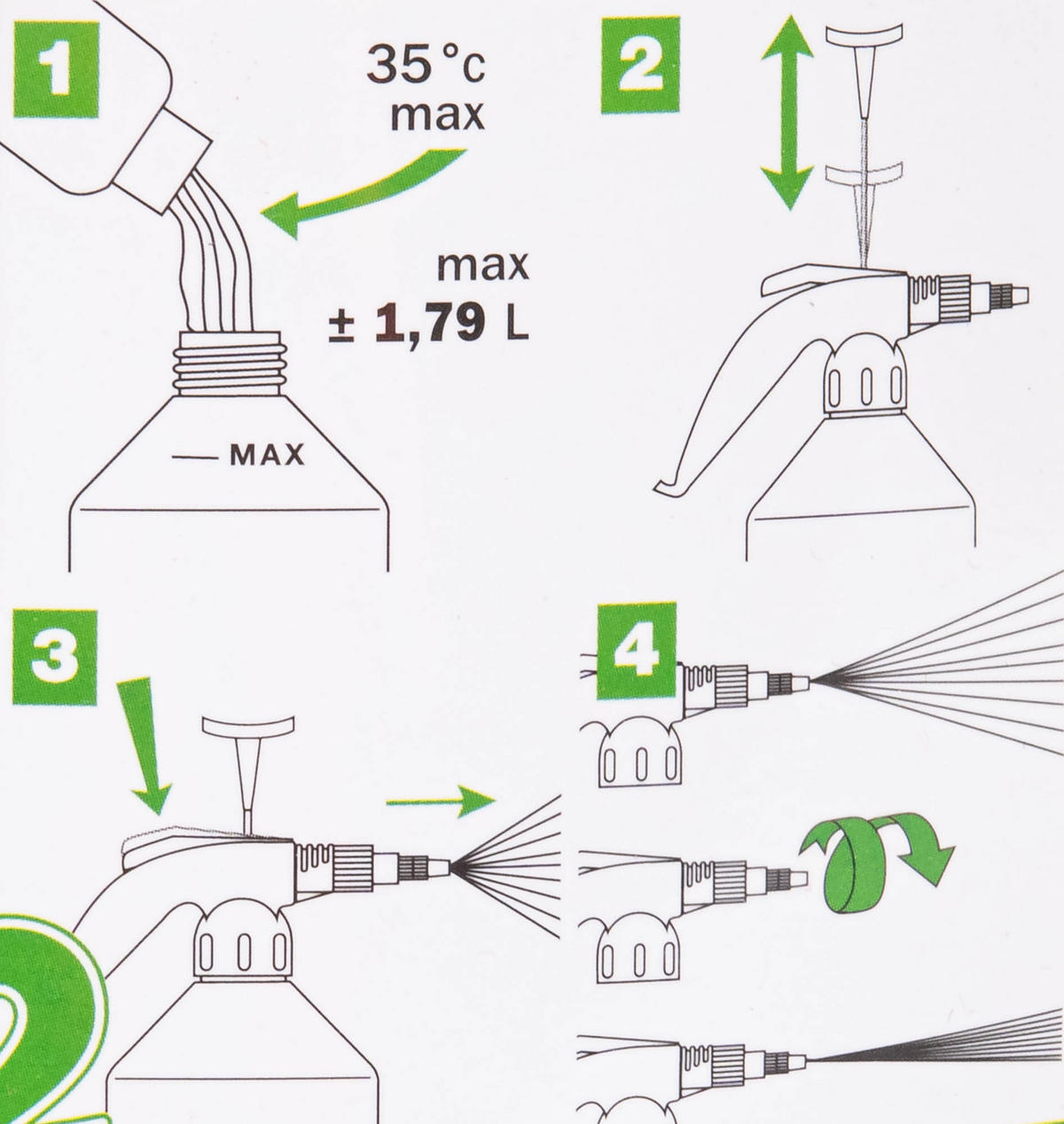 HANDSPRÜHER Vito Pro2 Ribimex 2 l - Grün, Kunststoff (13.5/34/22.5cm)