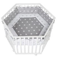 LAUFGITTER 6-eckig, Little Stars - Weiß, Holzwerkstoff (118.5/72.5/103.5cm) - Roba