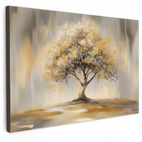 SLIKA NA PLATNU Drevo 30x20 cm - bež, tekstil (30/20cm) - MuchoWow