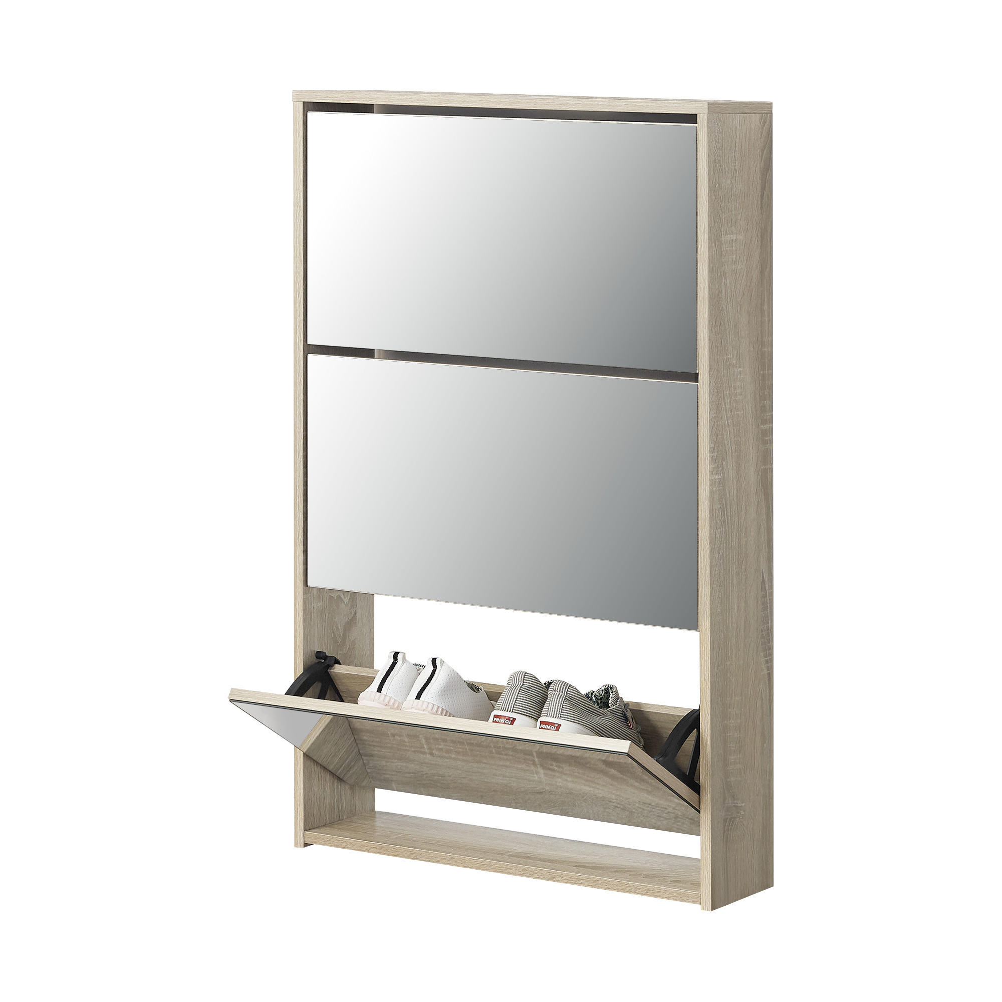 SCHUHKIPPER Lund - Sonoma Eiche, Holzwerkstoff (17/102.5/63cm) - [en.casa]