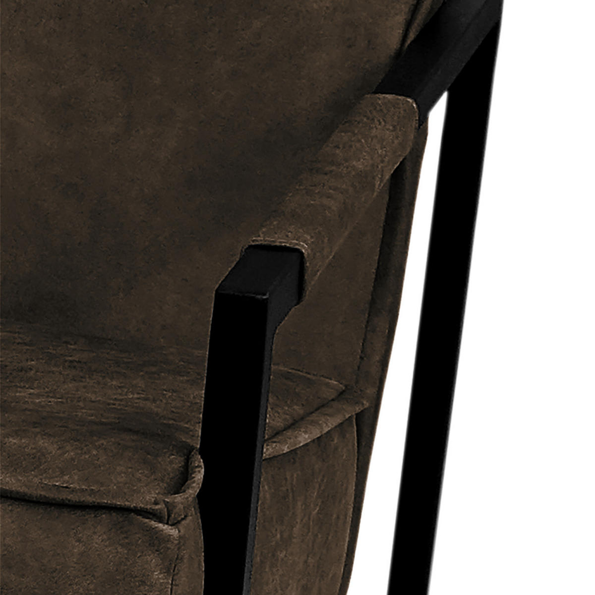 2-SITZER SOFA - Antiklederlook - Graubraun, Textil/Metall (125/74/82cm) - home24