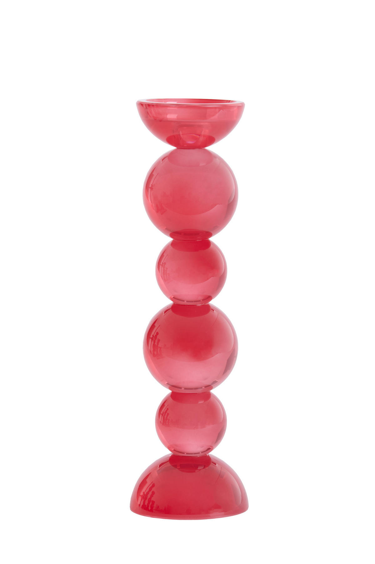 KERZENHALTER Itinga Rot Ø9,5/34 cm - Rot, Glas (9.5/34/9.5cm) - Light & Living
