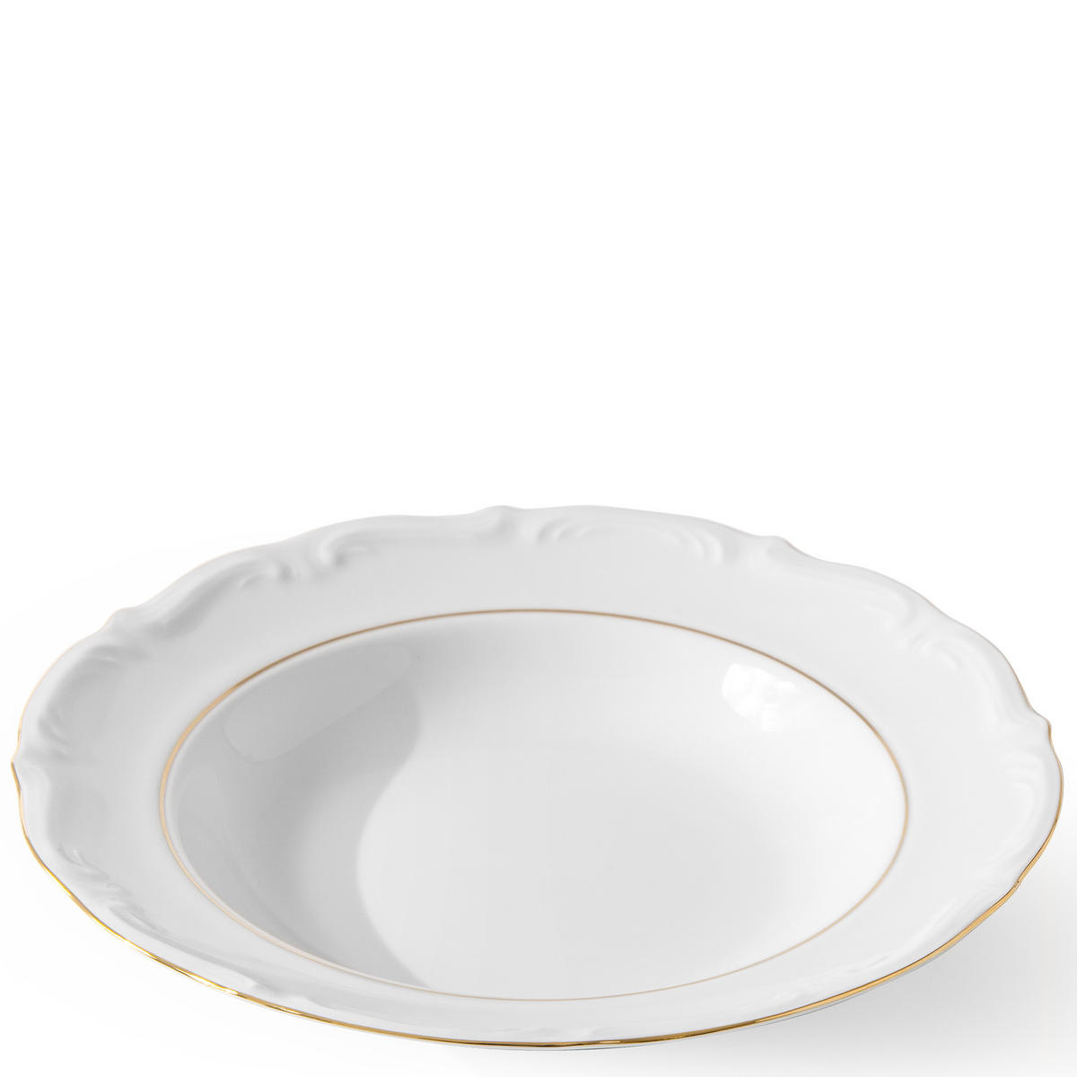 TAFELSERVICE 6 Personen Chodziez MARIA TERESA 18-tlg Porzellan mit Goldrand, Weiß / Gold - Goldfarben/Weiß, Keramik (25/2/25cm) - KONSIMO®