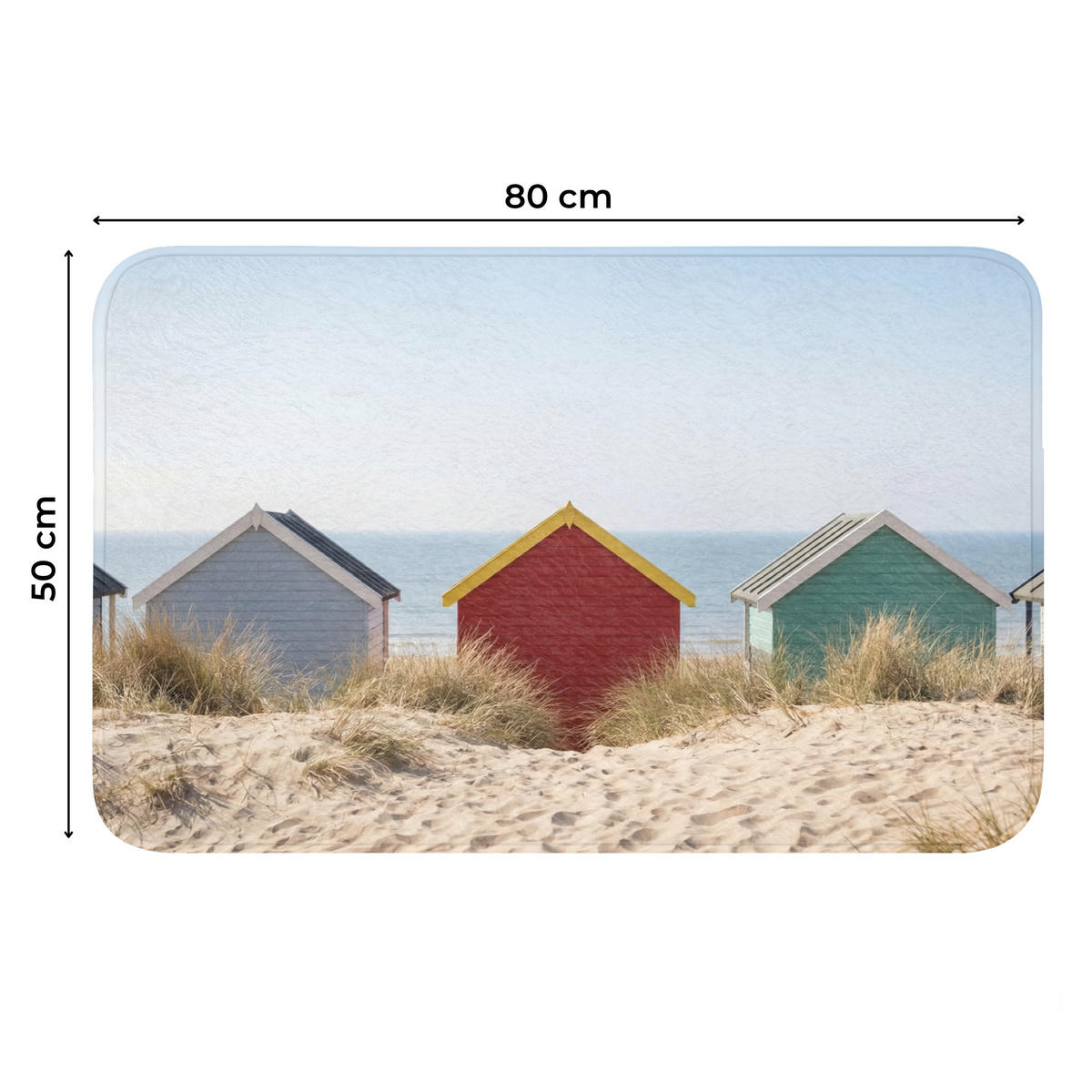WC PŘEDLOŽKA Pláž - Chaty - Barevné - Duny 80x50 cm - různobarevná, textil/plast (80/1cm) - OnlyWow