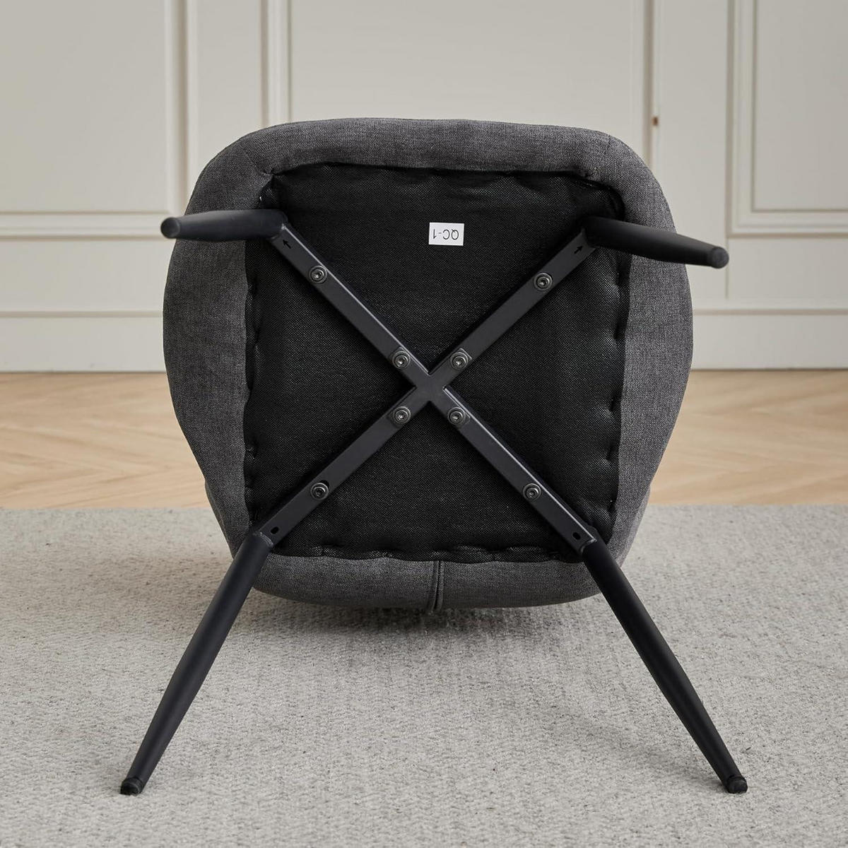 ESSZIMMERSTUHL 4er-Set Leinen-Diamantgewebe Dunkelgrau - Anthrazit, Textil (43/86/47.5cm)